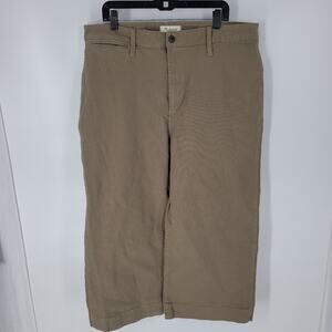 Madewell Green Emmett Wide Leg Crop Jeans 35